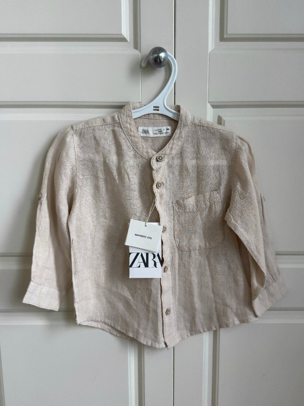 Zara Baby Neutral Beige Button-Up Shirt | 18M | NWT